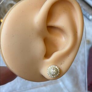 NEW 💛 .50 Carat Moissanite Diamond 18k Gold Over 925 Sterling Silver Earrings